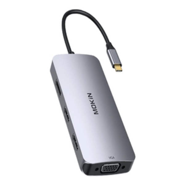 HUB 8in1 MOKiN USB-C VGA+2xHDMI (hopea)