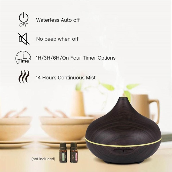 Ultraäänikostutin aromilampulla 500 ml tummanruskea