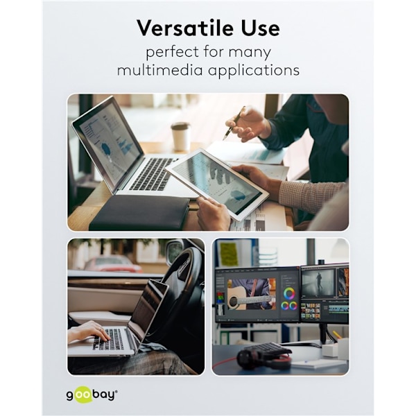 USB-C™ superblødt tekstilkabel med metalstik, 2 m, sort