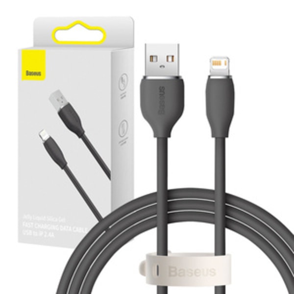 Baseus Jelly kabel USB till Lightning, 2,4A, 1,2m (svart)