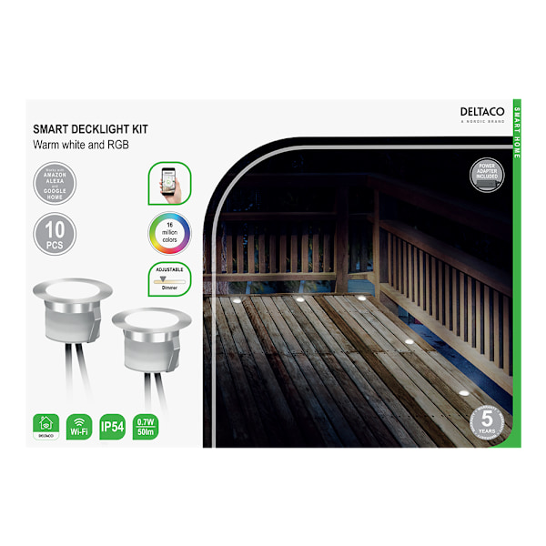 Smart Home, decklight kit, warm white light and RGB, silver