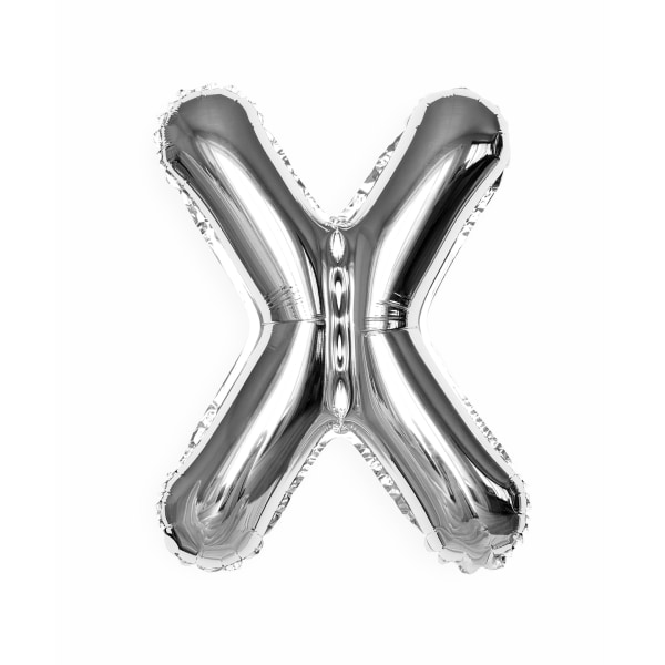 Bokstavsballong 53 cm, bokstav X - silver