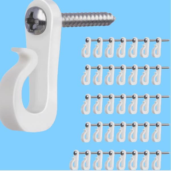 Ljuskrokar med Skruvar, 20-pack White White