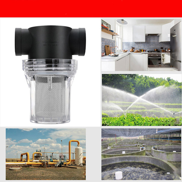 Inline vattenfilter med 3/4" invändig gänga 20 Mesh