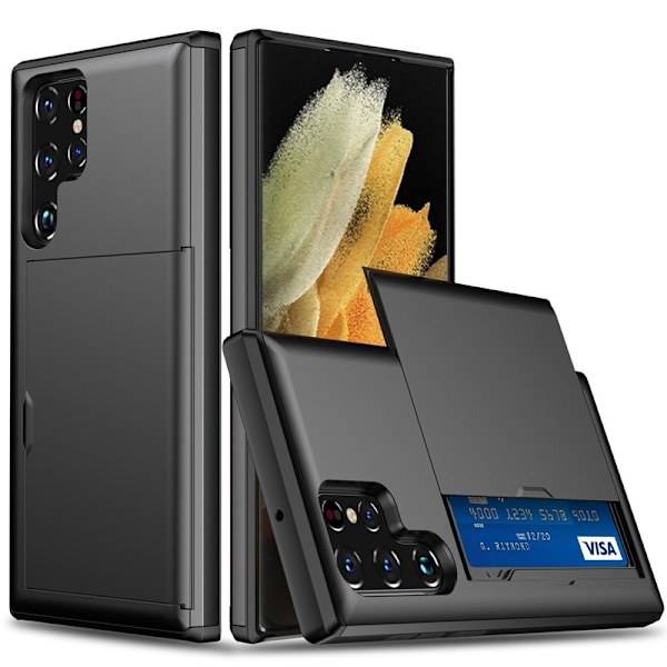 Skyddsfodral med korthållare för Samsung telefon Samsung Galaxy S24 Ultra