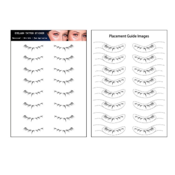 Tatueringsdekaler för falska nedre ögonfransar (8 par) HJM-003