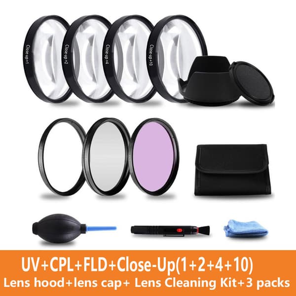 Makrofilter-sæt til nærbilleder +1+2+4+10 med UV CPL FLD 72 mm 72 mm