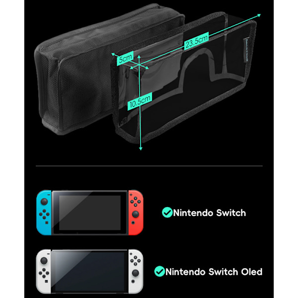 Suojaava pölysuoja Switch OLED -konsoliin - musta