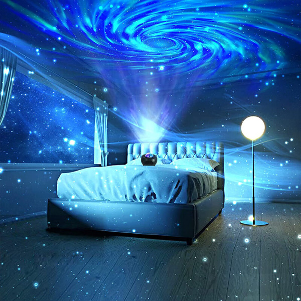 Galaxy-projektor, natlys med stjernehimmel til hjemmebiograf i l