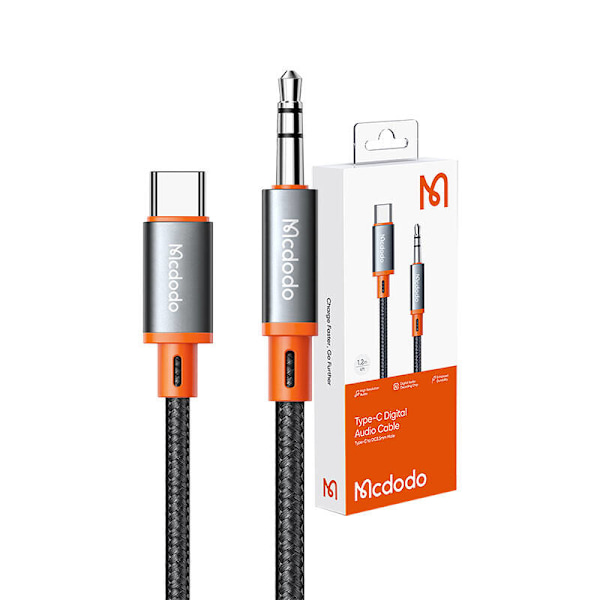 Kabel Mcdodo CA-0820 USB-C til 3,5 mm AUX mini-stik, 1,2 m (sort)