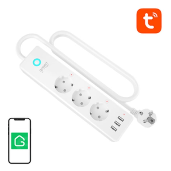Gosund P1 PLUS smart WiFi strømskinne (4x AC schuko, 3x USB-A) Tuya