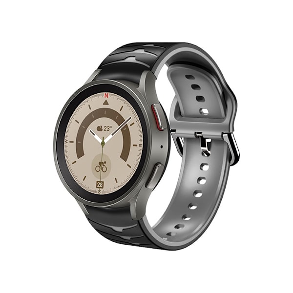 Silikone urrem til Samsung Galaxy Watch 5/4 Sort+grå