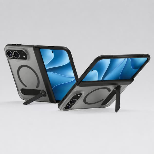 Foldbart magnetisk telefonetui med roterbart stativ, kompatibelt med iPhone Duo White+Grey White+Grey