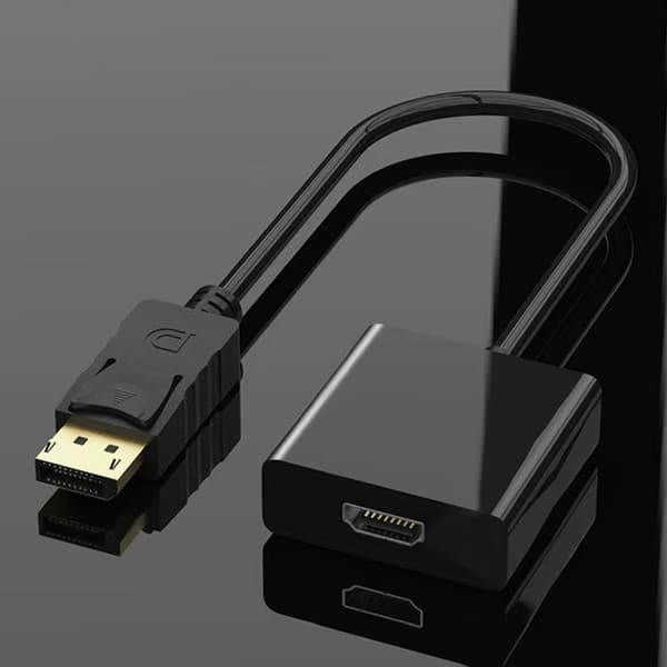Konverteringslink - ZA005 Sort 1080P - 0,15 meter: DP til HDMI Adapter