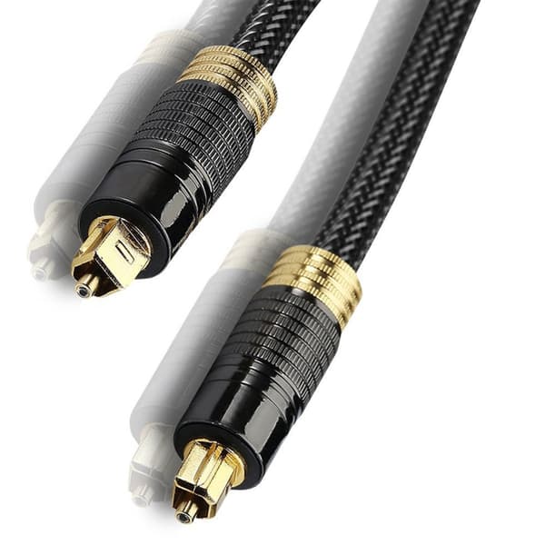 Toslink optisk ljudkabel - nylonflätad syrefri kopparfiberkabel, stöder 5.1/7.1, pop-up-kontakter, 5m/3m valfri längd 3 m 3 m