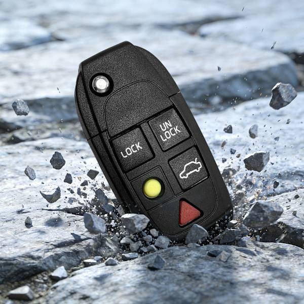 Bilnøglehus til Volvo 5 knapper sort