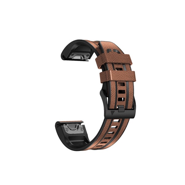 Läderklockarmband för Garmin Fenix 7 Pro/7X Brun 22 mm
