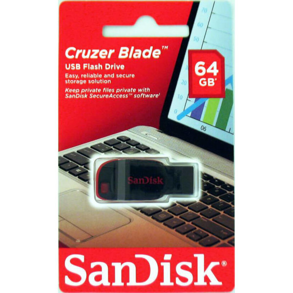 SANDISK USB-minne 2.0 Blade 64GB