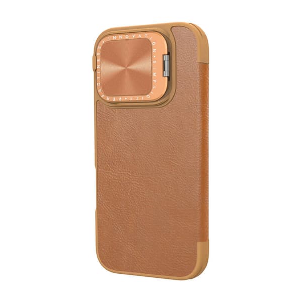 Etui Nillkin Qin Prop Læder iPhone 16 (brązowy)