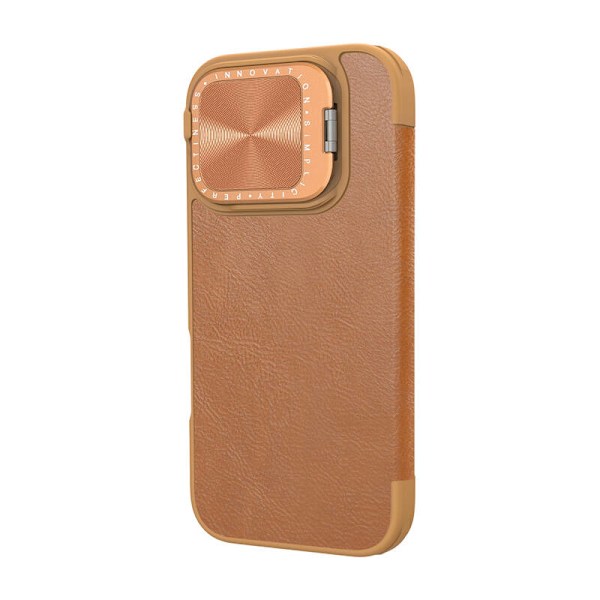 Etui Nillkin Qin Prop Leather iPhone 16 (brązowy)