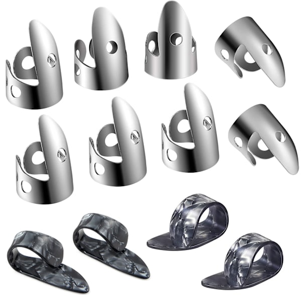 12-pack gitarrfinger, silverfingerskydd för gitarr, ukulele