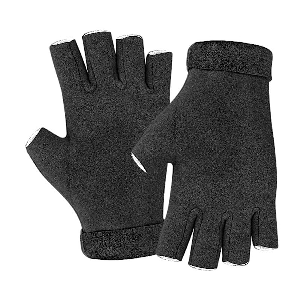 Fleeceforede halvfingerhandsker Black Black