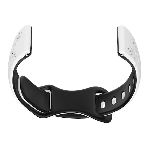 Kaksi Tone silikoninen ranneke Valkoinen + musta 12 mm