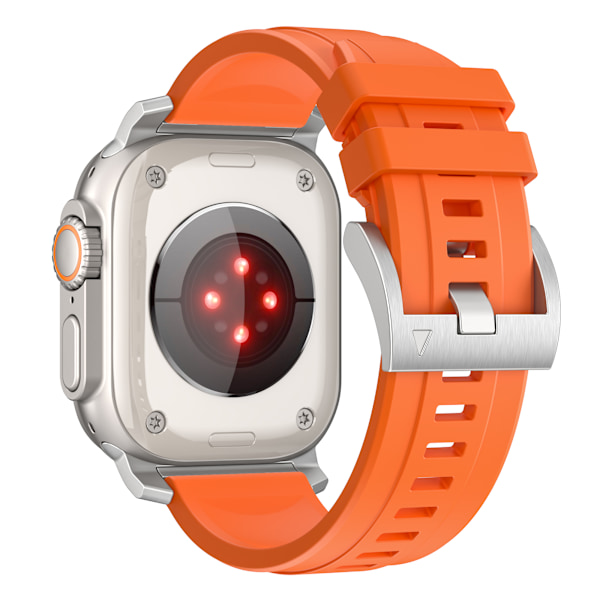 Orange silikonarmband för Apple Watch (silverkontakt)