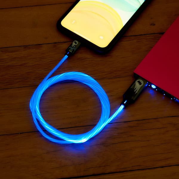 USB A till Lightning Light-Up 1,2m MFI Bat Logo