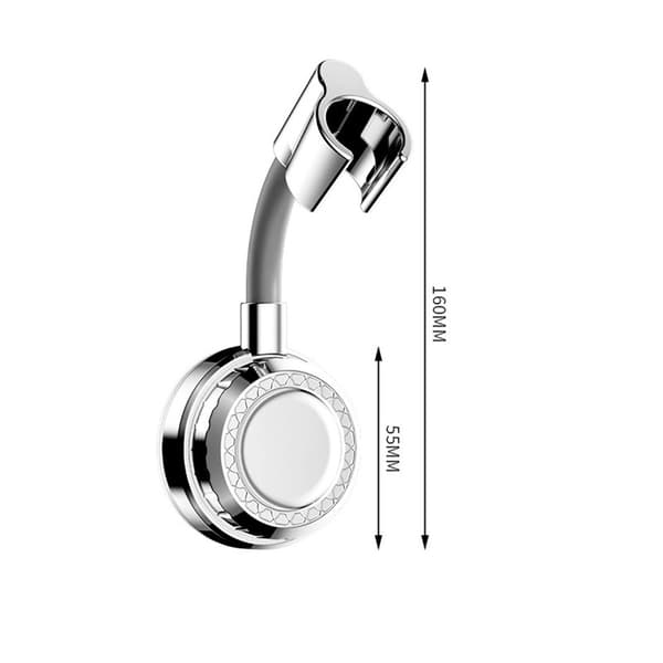 Universal Sugpropp Duschmunstyckeshållare - Justerbar & Ingen Borrning Krävs Silver Silver