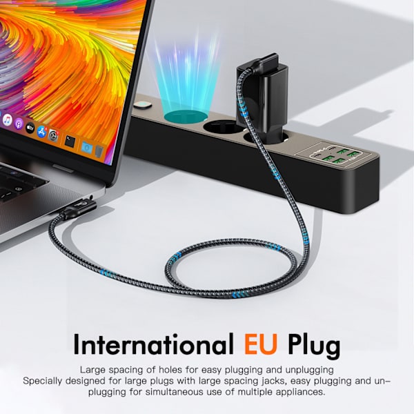 BKL-03 EU Power Strip 6 USB-portilla Musta