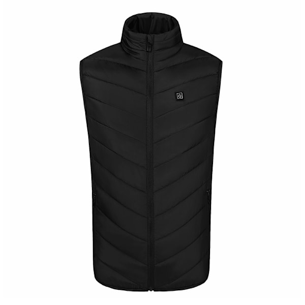 Uppvärmbar Väst M01, Dual-Control med 15 Värmezoner Svart 4XL
