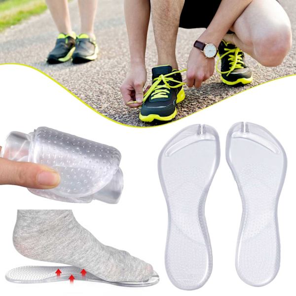 Buestøttepude indersål til sandaler og flip-flops 1 par Gennemsigtig S