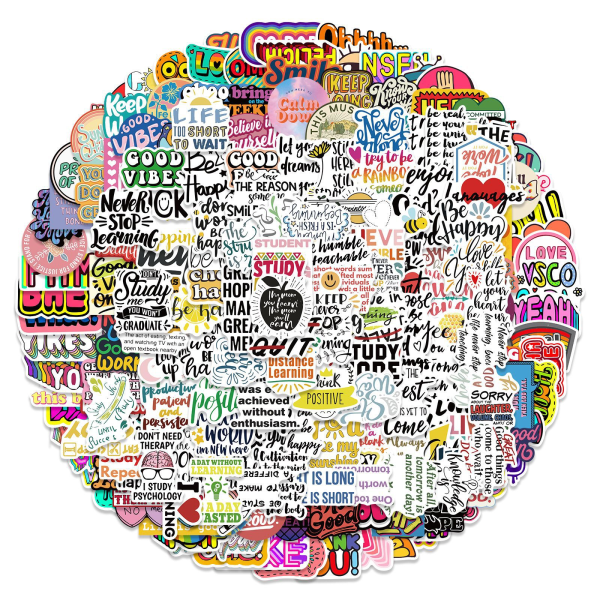 200 pack inspirerande positiva citat klistermärken för bärbar da Flerfärgad