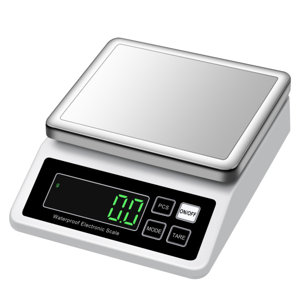 Elektronisk digital vægt 3 kg/0,1 g Hvid