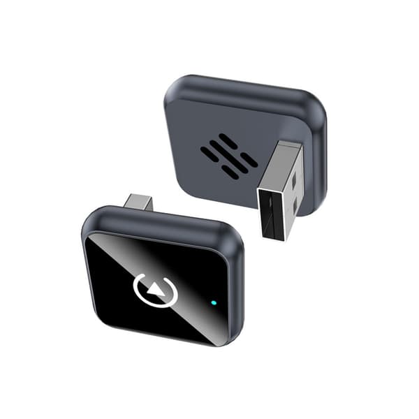 Smart CarPlay Android Auto 2-i-1 Trådlös Adapter - Metall & Glas Design kompatibelt med Bilar som stöder trådbunden CarPlay Grey Grey