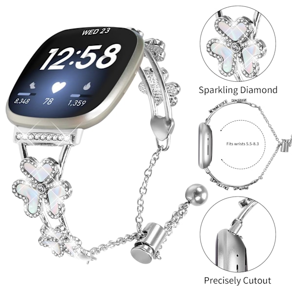 Clover Charm Armband för Fitbit Versa 3/4/Sense 2