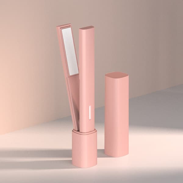 Bärbar USB-driven Mini Hårkrullare med Keramisk Beläggning - Rosa