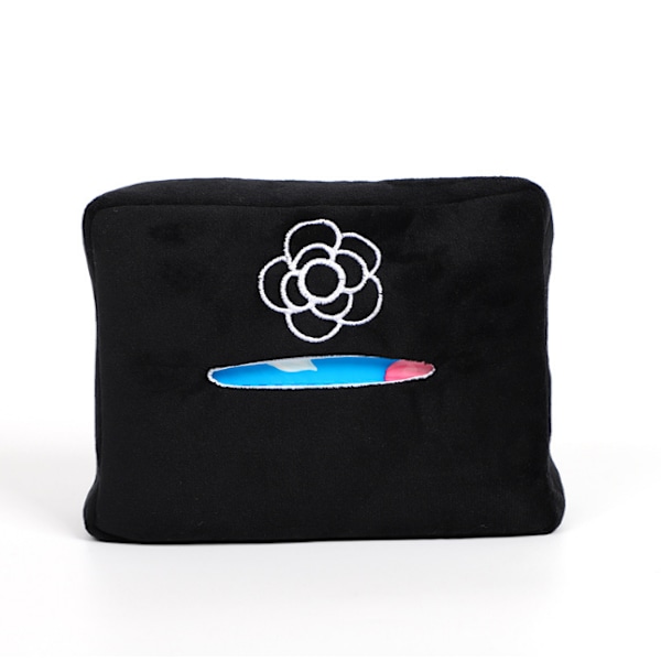 Brodeerattu Camellia Car Tissue Box