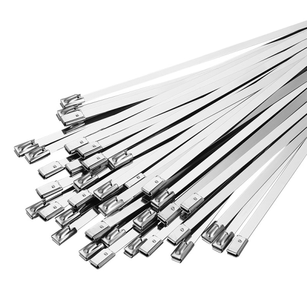 Kabelband i rostfritt stål 20-pack Silver 200 mm