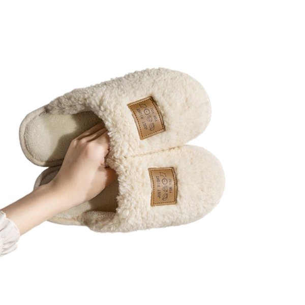 Tofflor i fleece, mysigt och varmt Vit L
