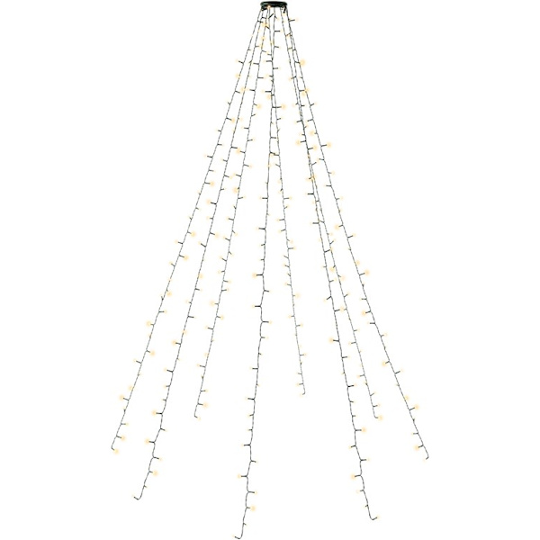 280 LED överkast julgransbelysning med ring, 8x 2 m Svart, Grön