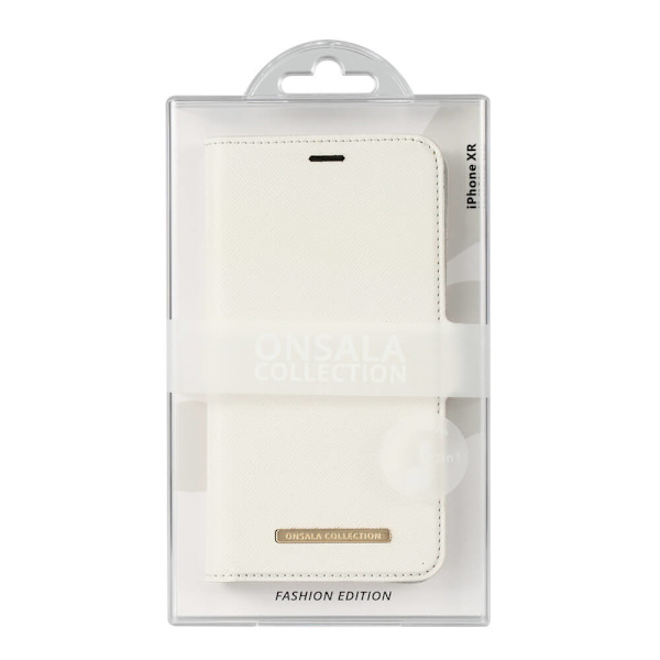 ONSALA Mobilfodral Saffiano White - iPhone XR