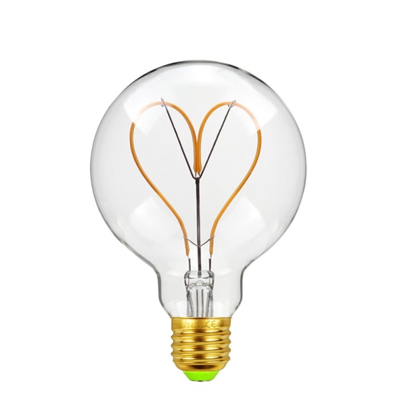 LED-lampa Edison Bulb Heart Filament E27 4W 220V Dimbar glödlamp