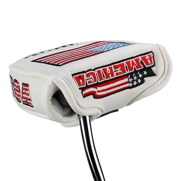 Golfputteröverdrag Halvcirkel – Premium PU Läder Huvudskydd White White