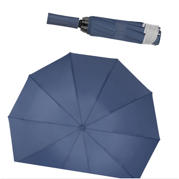 Reflekterende stribe, foldbar paraply til regn eller solskin Marine blå