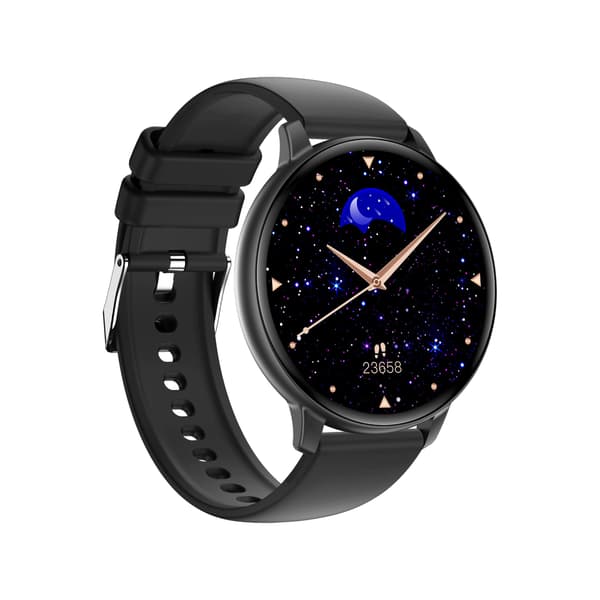 C66 Multifunktionell Smartwatch med Bluetooth-samtal & Hälsoövervakning, kompatibelt med Android och iOS Black Black