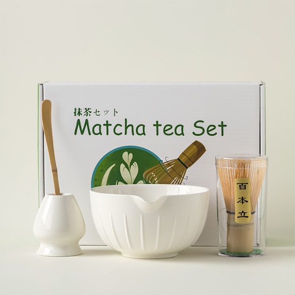 Elegant Keramisk Matcha Skål Set med Bambu Visp Set