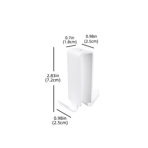 2 stk. dobbeltsidet rammeløs krog - Kort dobbeltkrog til brusekabine White White