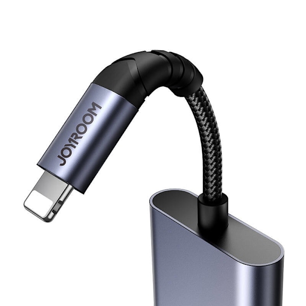 2-i-1 ljudadapter Joyroom SY-L01 Lightning till 3,5 mm + Lightning (svart)